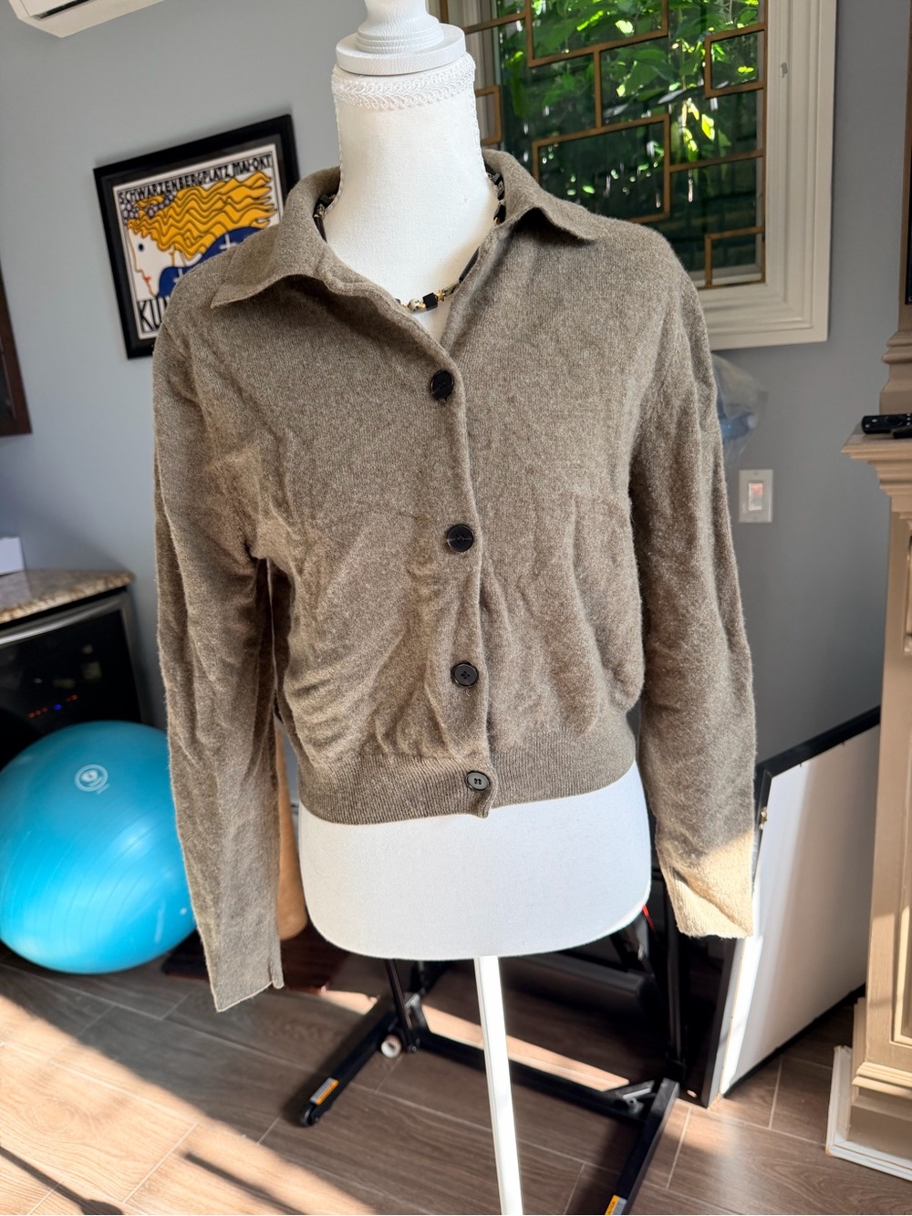 Massimo Dutti 100% Wool Button-Front Knit Blazer Jacket